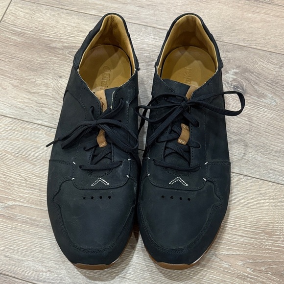 Men's Olukai Huaka’I LI US M12 Black and Tan Leather Sneakers - Picture 1 of 5